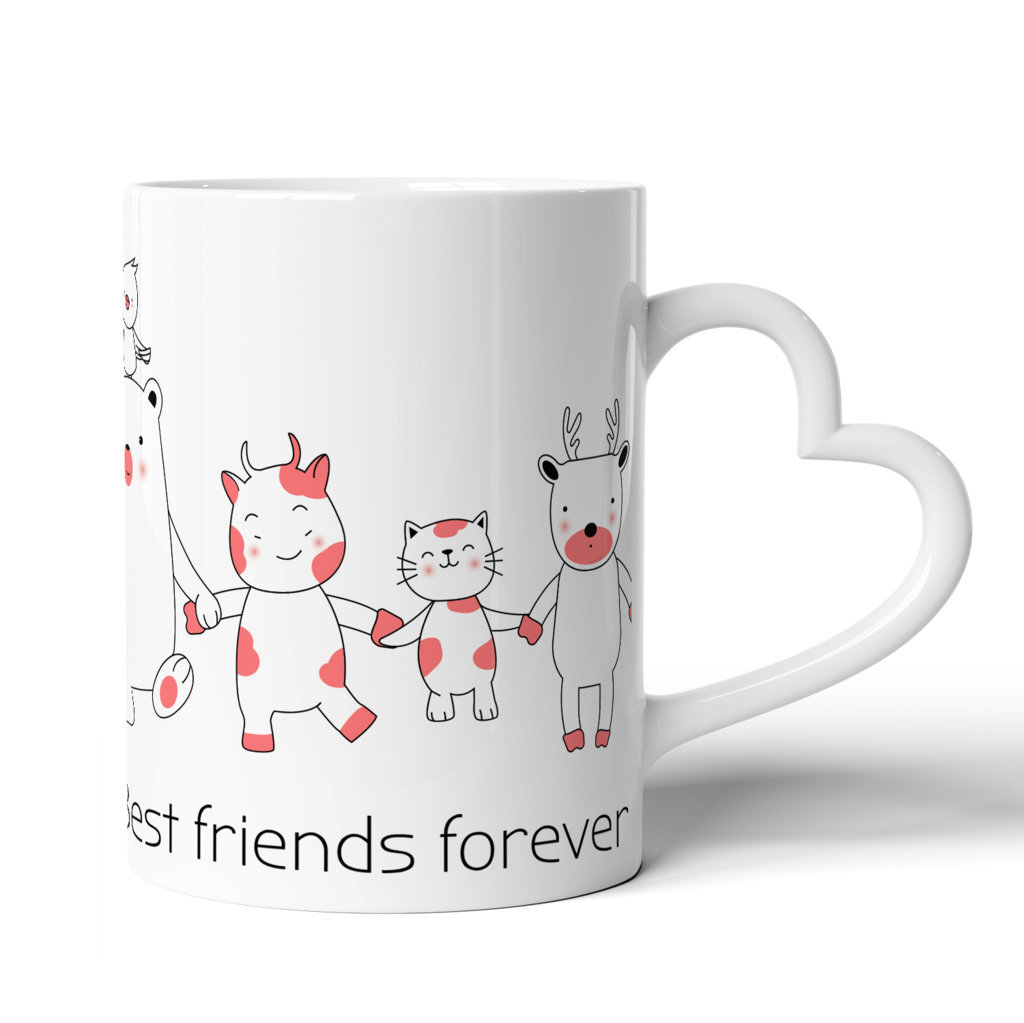 Printed Ceramic Coffee Mug | Friends | Best Friend Forever | 325 Ml. 